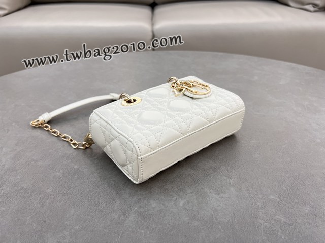 Dior专柜新款迪奥高仿原单白色羊皮Lady D-Joy手袋手提肩背斜挎女包 djfk1833